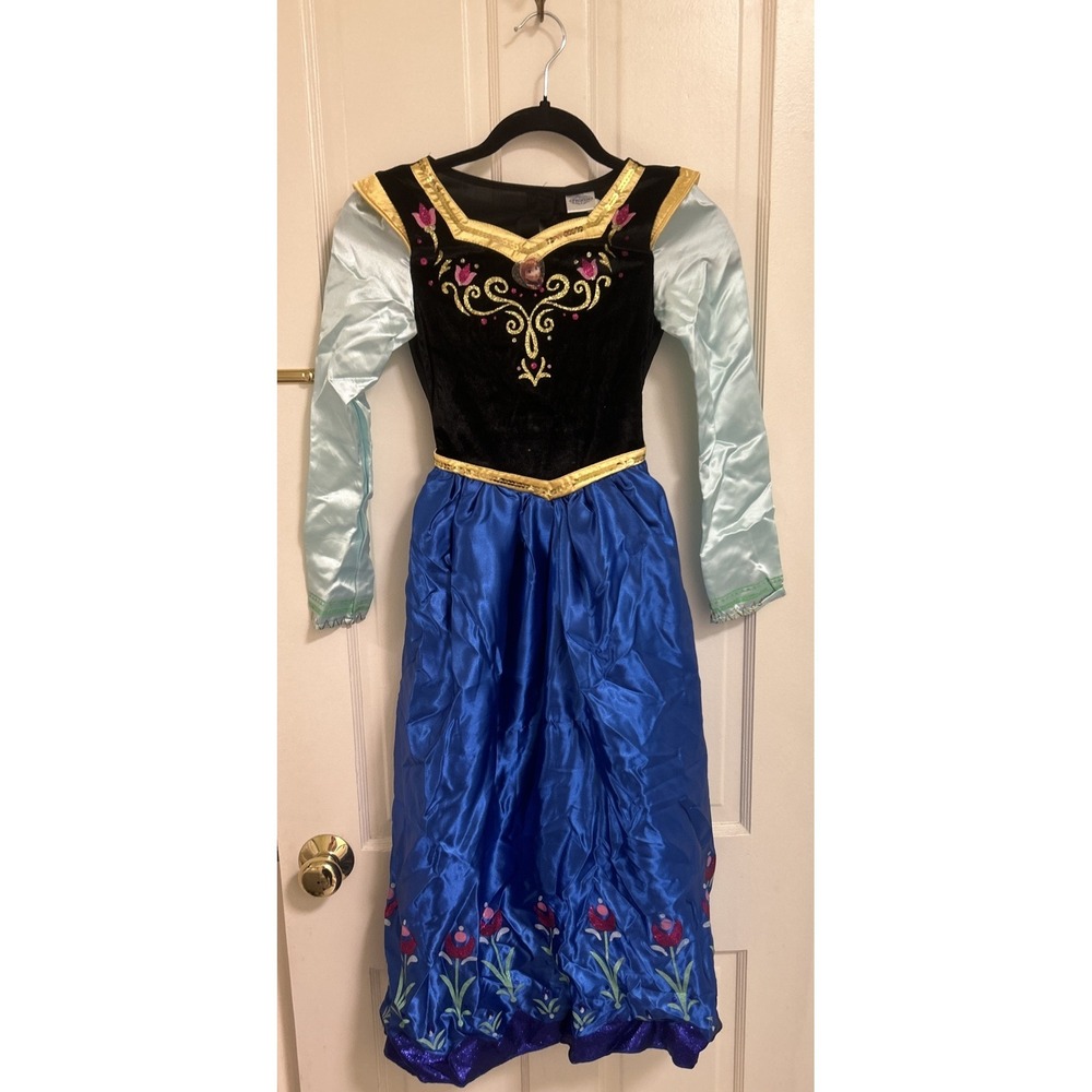 Disney Frozen Anna Princess Dress Halloween Costume Kids M 8-10 Long Sleeve